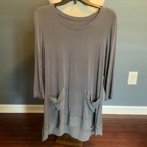 LOGO by Lori Goldstein Grey Long Sleeve Tunic